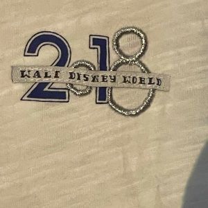 EUC Disney Park Authentic 2018 White /blue Jersey Style 3X With Sparkle Numbers